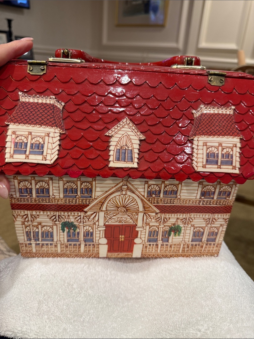 Decorative Red Victorian House Trinket Box - Home Accents